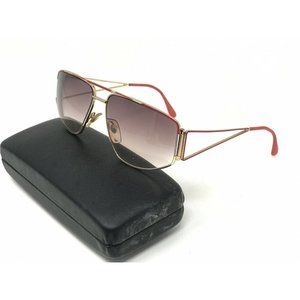 Vintage Rare Cottet Gold Red Rectangular Aviator Sunglasses 58 [] 22 140 France
